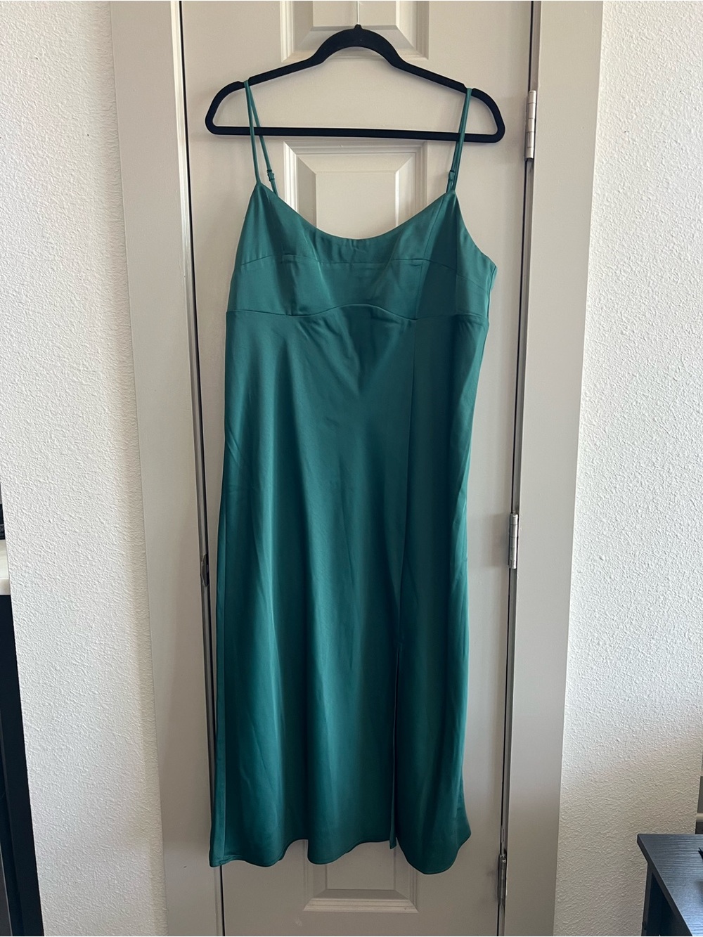 a new day Teal Slip Midi Dress with Spaghetti Straps